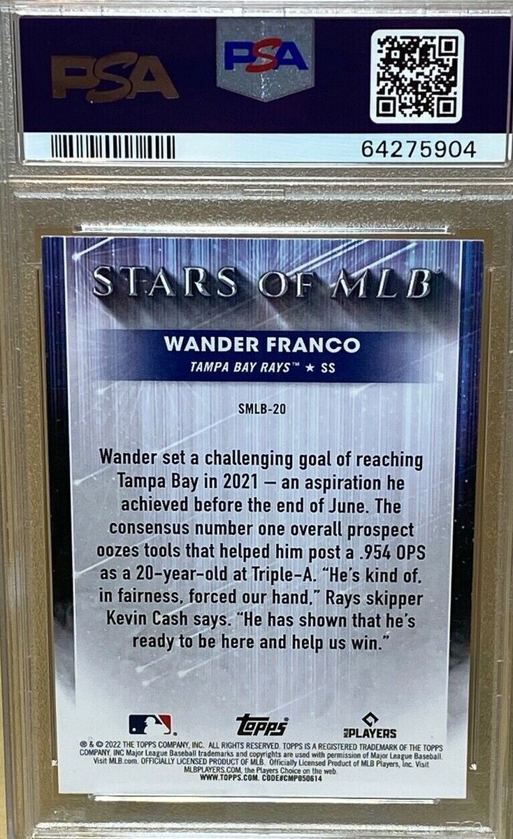 WANDER FRANCO 2022 TOPPS STARS OF MLB ROOKIE CARD #SMLB20 WANDER FRANCO 2022 TOPPS STARS OF MLB ROOKIE CARD #SMLB20