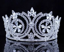 Snowflake Clear Austrian Crystal Rhinestone Tiara with Hair Combs Crown T11991