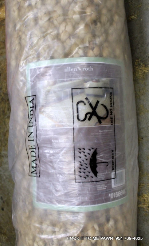 Alfombra Allen Roth rectangular amarilla de transición trenzada de yute NUEVA Foto 3 de 4