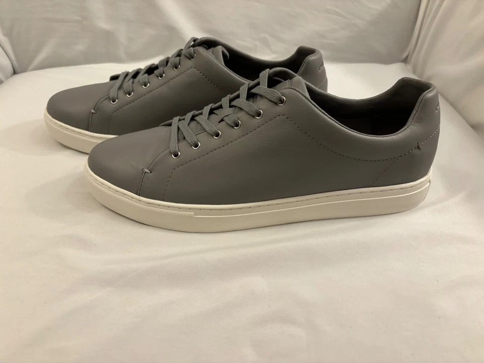 Zapatillas informales para hombre Rag & Bone Kent de cuero en relieve, color gris, talla 11 Foto 3 de 4