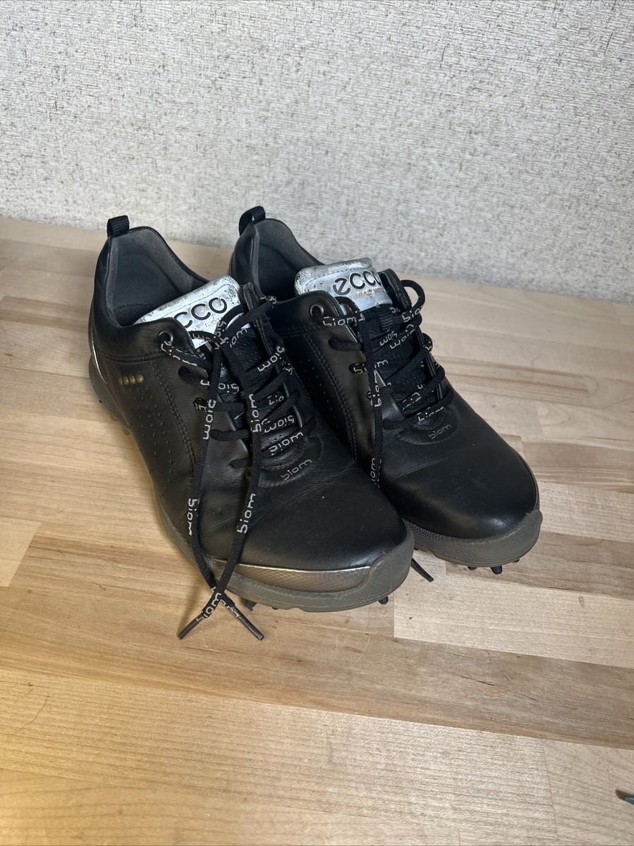 Ecco Biom Hydromax Leather Golf Shoes Spikes Black EU Size 37, Very Nice