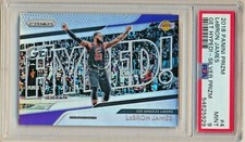 2018 Panini Prizm LeBron James Get Hyped Silver Holo PSA 9 MINT LA Lakers #4