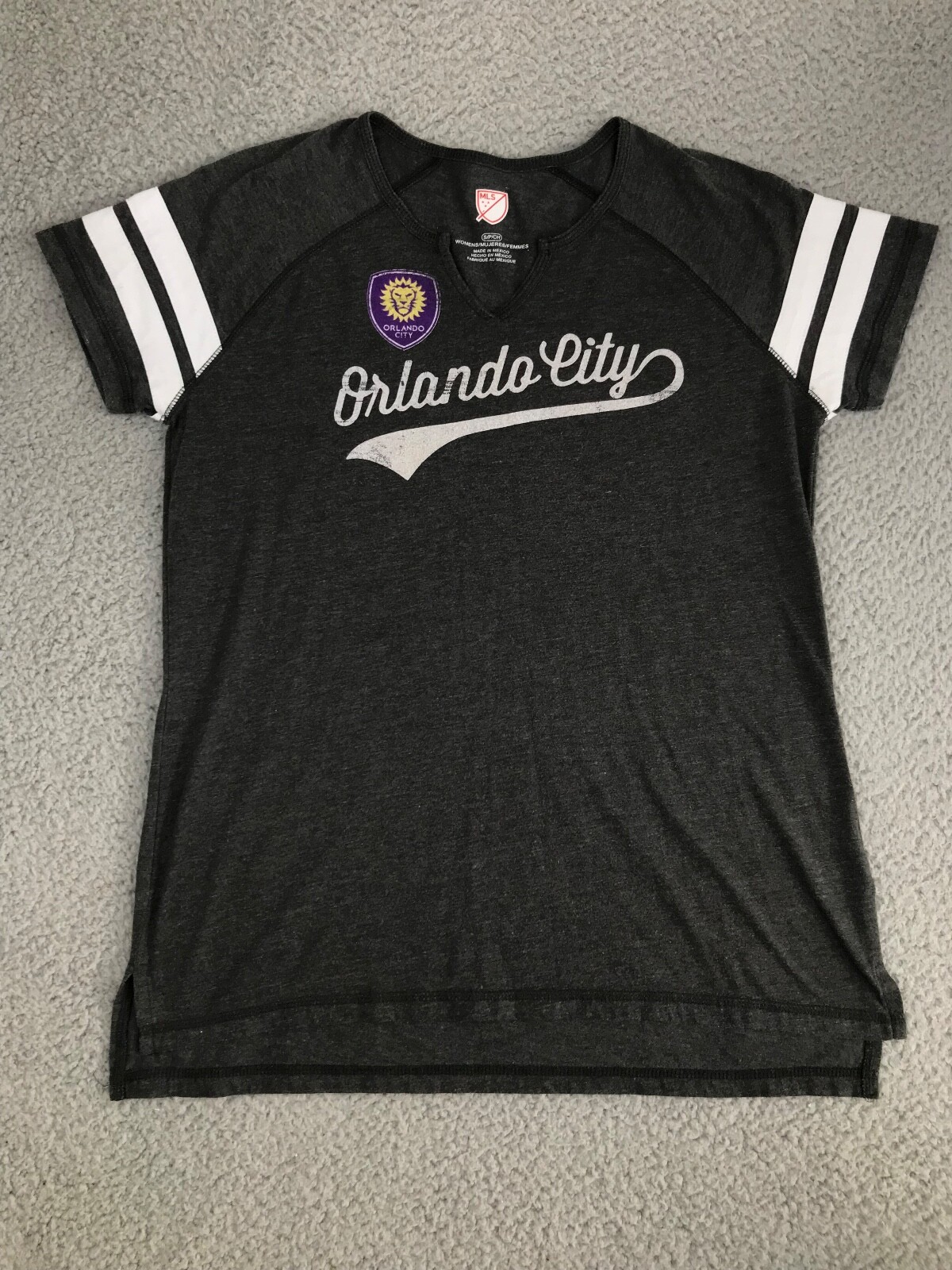 Orlando City Shirt Women's Small Gray Short Sleeve MLS Soccer
