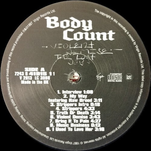 Body Count Violent Demise LP レコード Body Count / Violent Demise The Last Days 12