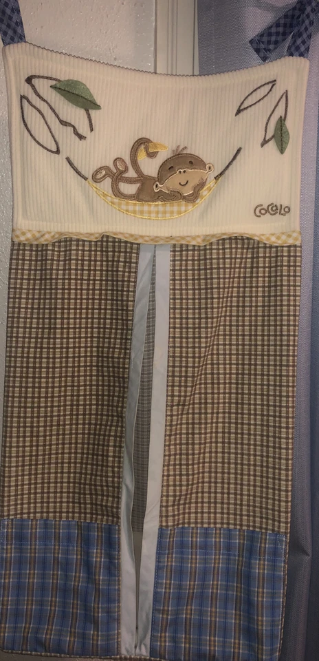 Porta-fraldas para bebês COCALO empilhador macaco negócios azul creme marrom - Imagem 3 de 4