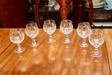 A Quality Set of 6 Royal Brierly 'Elizabeth' Cut Glass Small Brandy Balloons