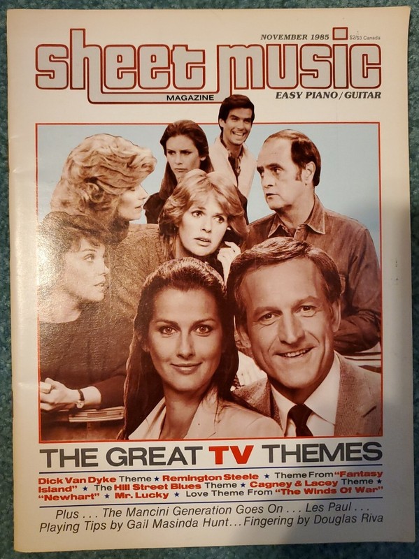 SHEET MUSIC MAGAZINE NOVEMBER 1985: GREAT TV THEMES COVER - EASY PIANO/GUITAR
