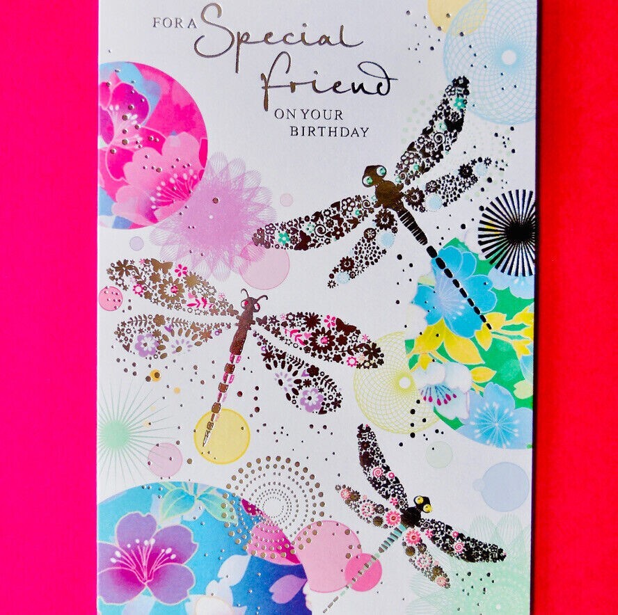 Special Friend Birthday Card Female Ladies Woman Lady For Her Dragonflies