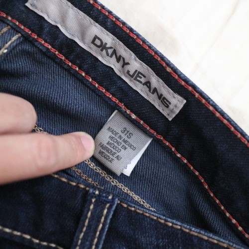 NEW WOMEN DKNY Jean Dark Blue Denim Cotton Stretch Low Rise Bootcut 31 Short NWT - Picture 8 of 9
