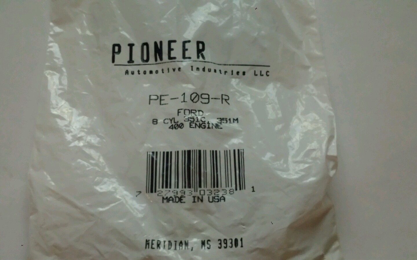 New PE109R Pioneer steel Freeze Plug Set Ford sb 351C 351M 400
