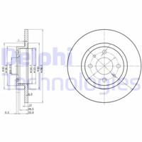 2X Delphi BG2411 Bremsscheibe FüR Alfa Romeo Fiat Lancia