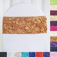25 Satin Rosettes Stretchable Spandex Chair Sashes Party Wedding Decorations