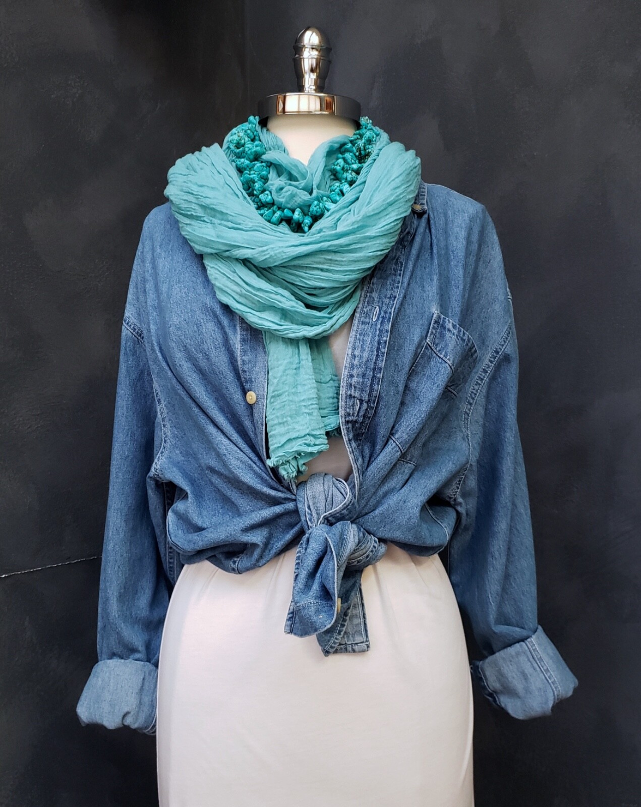 Vintage Basic Editions Denim Button Down Blue Jea… - image 1