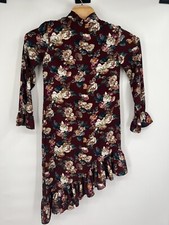 Walter Baker Gayle Floral Long Sleeve Asymmetrical Dress NWT Sz 4