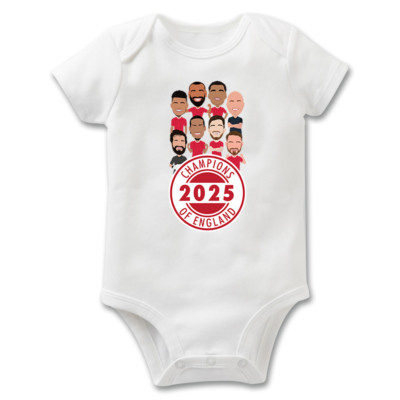 Liverpool Champions Of England 2025 Vector Heroes Baby Grow Vest Great Gift