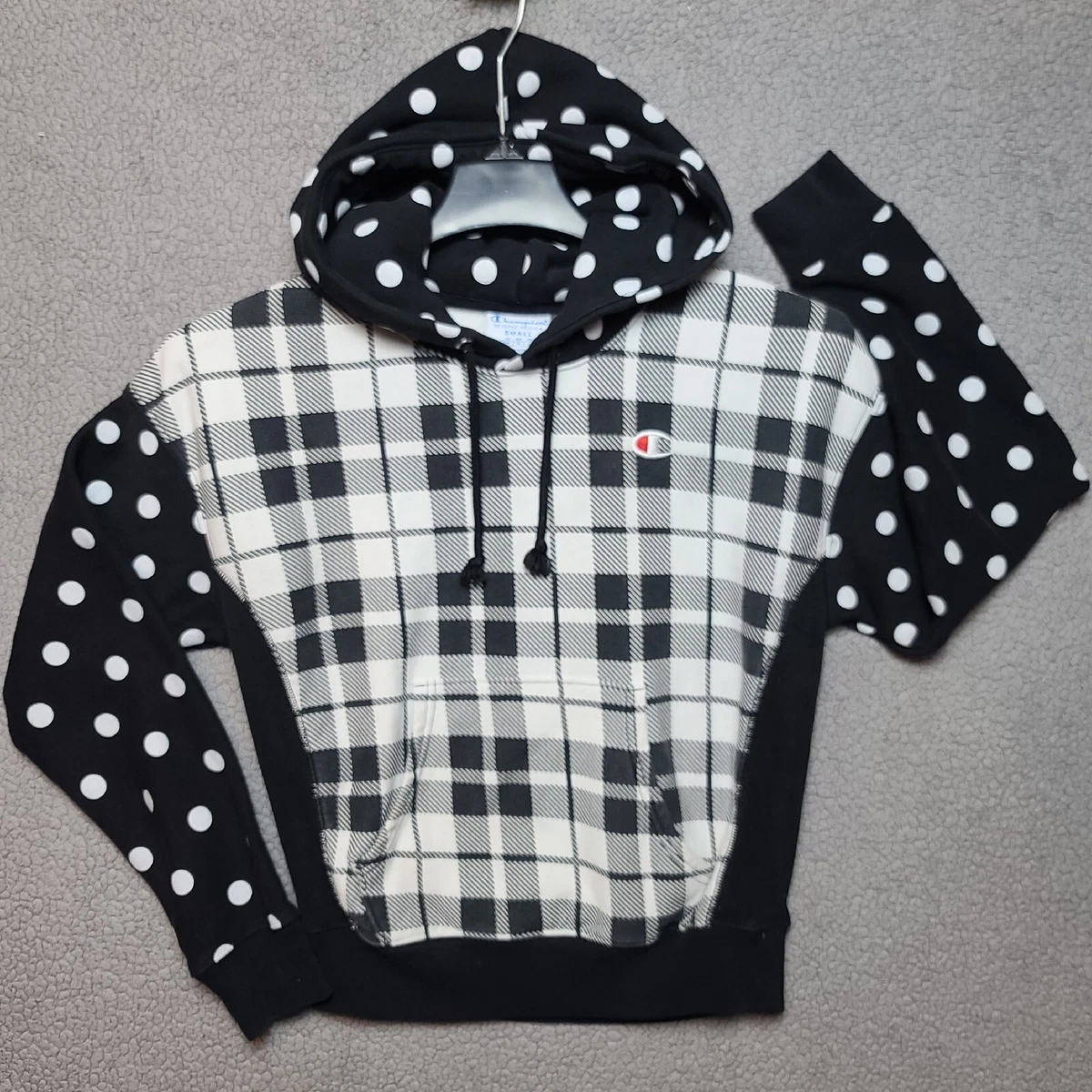 Champion uo exclusive plaid logo hoodie sweatshirt online