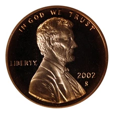 2002 -S Lincoln Memorial Cent Gem Proof Single Coin