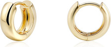 Small Thick Gold Chunky Hoop Earrings Lightweight Huggie Hoops for Women