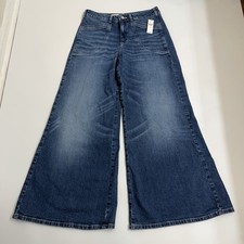 Pilcro Anthropologie Wide Leg Jeans Womens 28 NWT High Rise Flare Denim