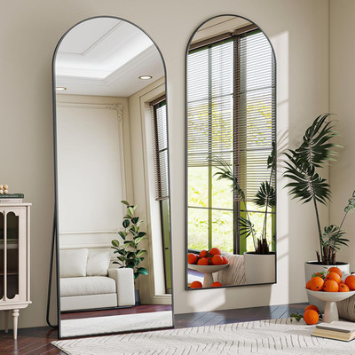 56'' X 21'' Black Full Length Mirror - Stylish Aluminum Frame for Any Room