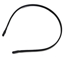 10pcs Black Satin-Covered Metal Headbands - 5mm Hair Bands with Soft Rubber Ends
