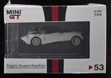 Mini GT 1:64 TSM Model Pagani Huayra Roadster White with Black Stripe #53