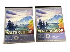 2 Pack Watercolor Paper Pad Artists Loft 24 Sheets Each 140lb 9 12"  48 Sheets