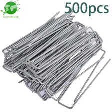 500 Pcs 6 Inch Galvanized Landscape Sod Staples 11 Gauge U-Pin Garden Stakes