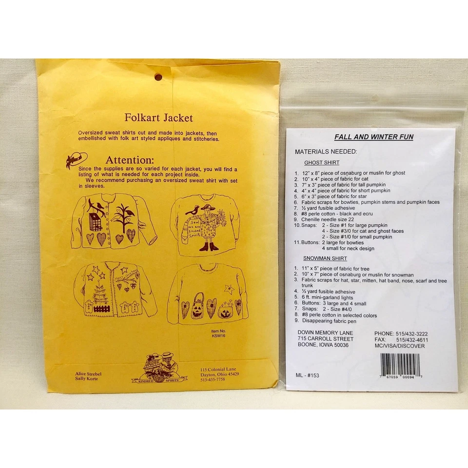 6 Halloween Autumn Sweatshirt Clothing Decor Applique Sewing Patterns, Uncut - Image 3 of 4