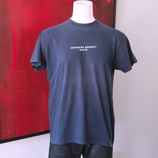KATHARINE HAMNETT DENIM 90's blue cotton T-shirt size IT Large Made in Italy
