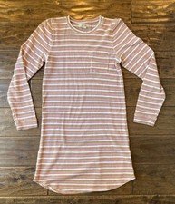 Madewell Small T Shirt Dress Long Sleeve Striped 100% Cotton Comfy Spring