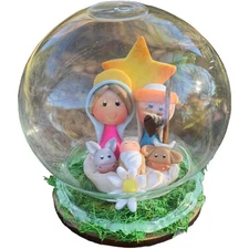 Mini Nativity Diorama Scene Hand Crafted Holiday Handcrafted Marzipan Ecuador