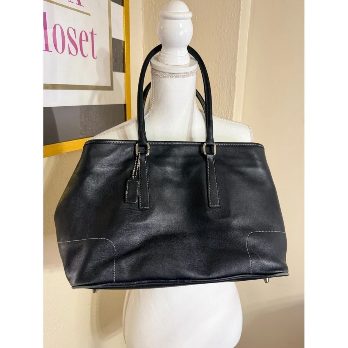 【希少】OLD COACH Dulles Bag leather black 希少】OLD COACH Dulles Bag leather black Las mejores ofertas en