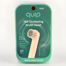 Quip 360 Oscillating Electric Toothbrush Head Compact Head Refill White 2 Pack