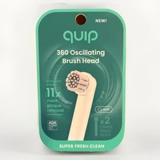 Quip 360 Oscillating Electric Toothbrush Head Compact Head Refill White 2 Pack