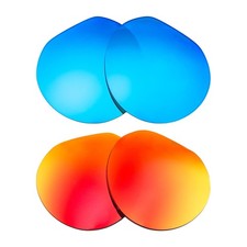 Walleva Fire Red Ice Blue Polarized Replacement Lenses For Oakley Clifden OO9440