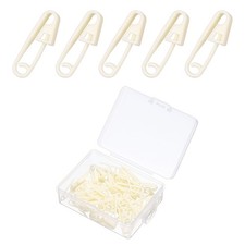 50PCS Plastic Safety Pins, 0.87" Knitting Markers Crochet Clip, Beige