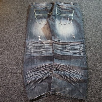 Rare Closet Baggy Mens 40x32 Black Jeans Distressed Y2k Vintage Grunge Skater