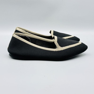 Birdies Shoes Womens 7 Black Knit Blackbird Ballet Flats Pointed Toe Slip On