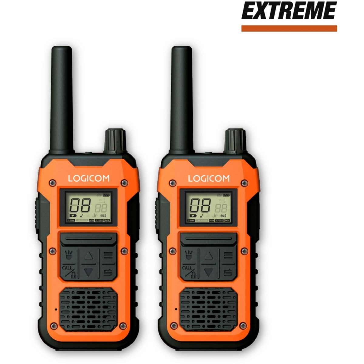 Talkie walkie Logicom Extreme orange pour rester connecte sans reseau mobile