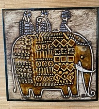 Lisa Larson Wandfliese &bdquo;Elefant&ldquo; Gustavsberg UNIK 1960er Mid-Century