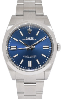 Rolex Oyster Perpetual 41 Steeel Blue Dial Mens Watch +Card '22 124300