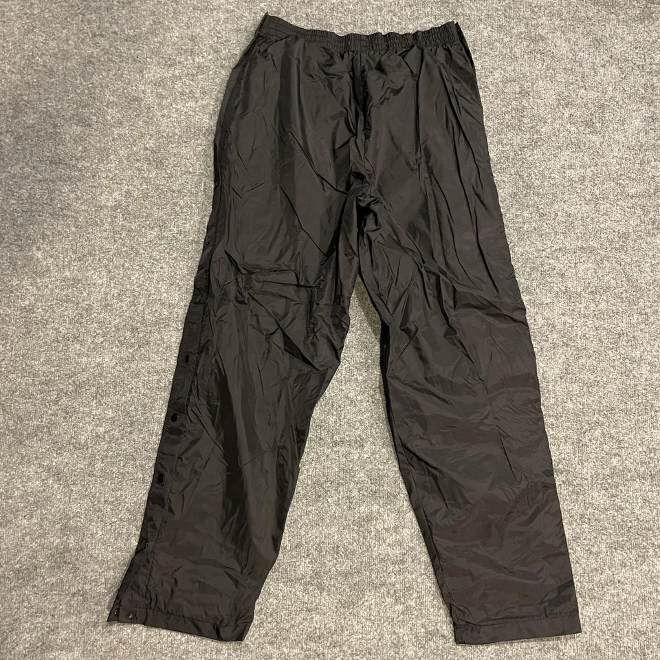 Calça corta-vento masculina grande preta anos 90 vintage olímpica Snap Tear Away Track - Imagem 2 de 4