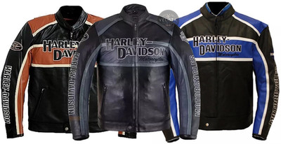 Men s Harley Davidson Motorcycle Distressed BLack Biker Real Leather Jacket