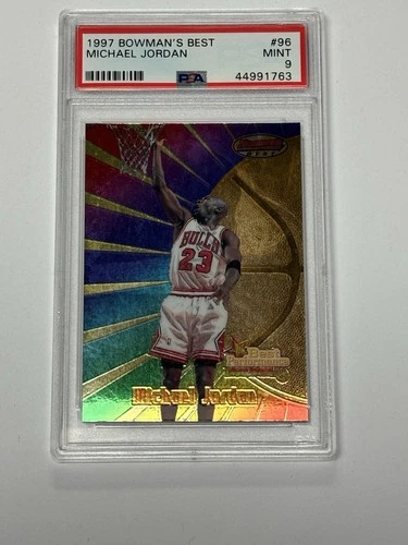 MICHAEL JORDAN CHICAGO BULLS 1997 BOWMAN'S BEST BASKETBALL CARD #96 PSA 9 MINT