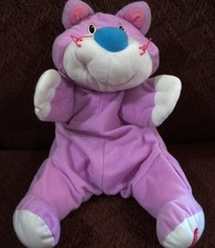 Vintage Fisher Price 1999 Rumple Kitty Purple Plush Blue Nose