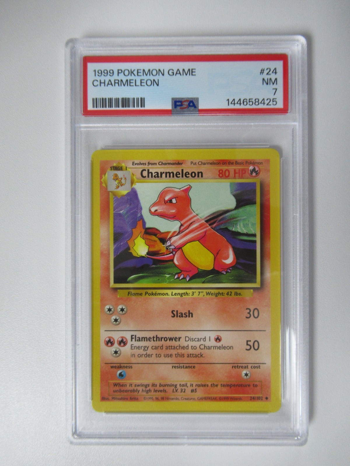 1999 Pokemon Base Set Charmeleon #24/102 PSA 7