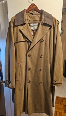London Fog Heritage Trench Coat Mens 48L Tan Double Breasted