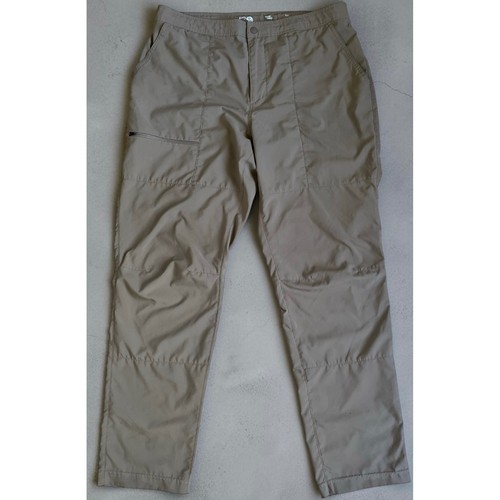 Mountain Hardwear Mens 34 Taupe Brown Ripstop Hiking Outdoor Pants Straight Leg