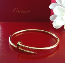 PULSERA CARTIER JUSTE UN CLOU MODELO PEQUEÑO 18K YG TALLA 14 CON CAJA Y CERTIFICADO - B4117